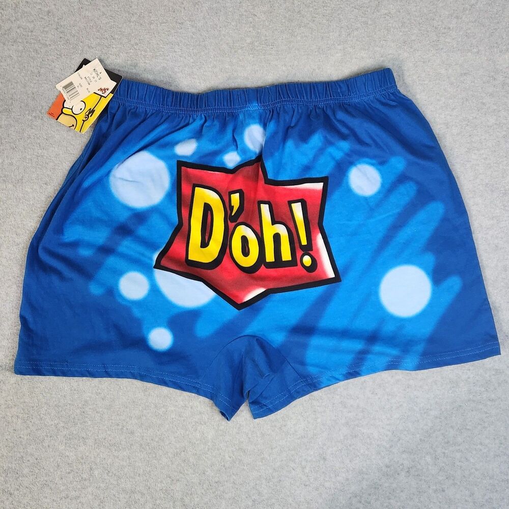 The Simpsons Mens Boxer Briefs XL Homer Simpson D'oh Blue Novelty Underwear NWT - Picture 5 of 5